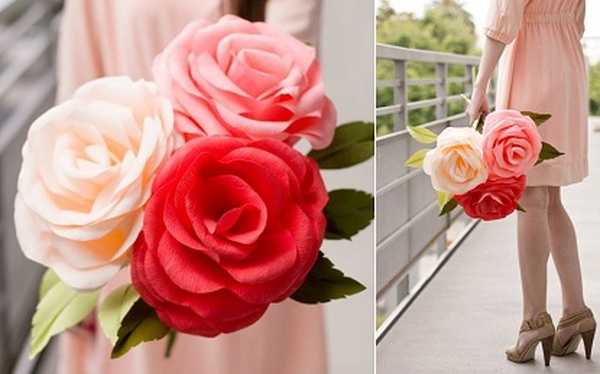 Hướng dẫn cách làm hoa hồng khổng lồ bằng giấy nhún đẹp lung linh và đơn giản