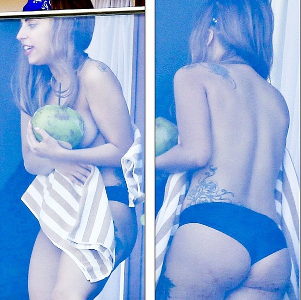 Lady Gaga che ngực bằng... quả dừa 1
