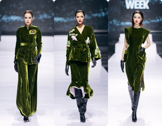 Trở về từ Paris Fashion Week, NTK Hà Linh Thư tiếp tục mang nhung lụa lên sàn catwalk Việt - Ảnh 11. Trở về từ Paris Fashion Week, NTK Hà Linh Thư tiếp tục mang nhung lụa lên sàn catwalk Việt - Ảnh 11.