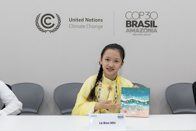 Đại diện thiếu nhi Việt Nam đầu tiên phát biểu tại Diễn đàn Biến đổi khí hậu của Liên hợp quốc ở Brazil - Ảnh 1.
