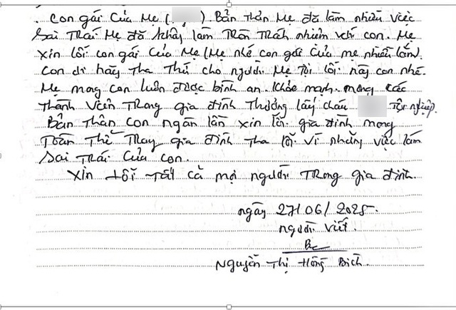 Hé lộ thư tay xin lỗi của người phụ nữ đầu độc 4 người thân bằng xyanua - Ảnh 1.