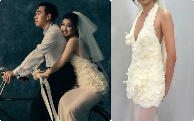 C&ocirc; d&acirc;u h&agrave;o m&ocirc;n Phương Nhi g&acirc;y ch&uacute; &yacute; khi chọn đầm cưới thương hiệu Việt cho bộ ảnh cưới b&ecirc;n ch&uacute; rể Minh Ho&agrave;ng - Ảnh 1.