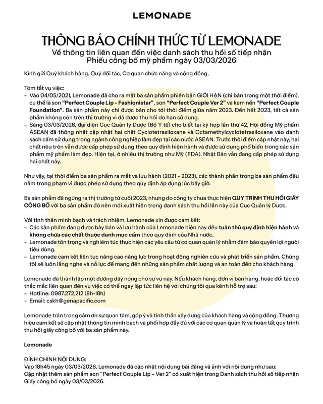 3 thương hiệu mỹ phẩm đưa ra thông báo khẩn khi có công bố danh - Ảnh 5.