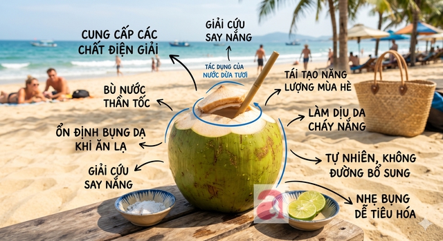 Đi biển phải đối mặt với say nắng, mất nước, rối loạn tiêu hóa hay làn da bị tàn phá thì hãy uống ngay 1 loại nước 