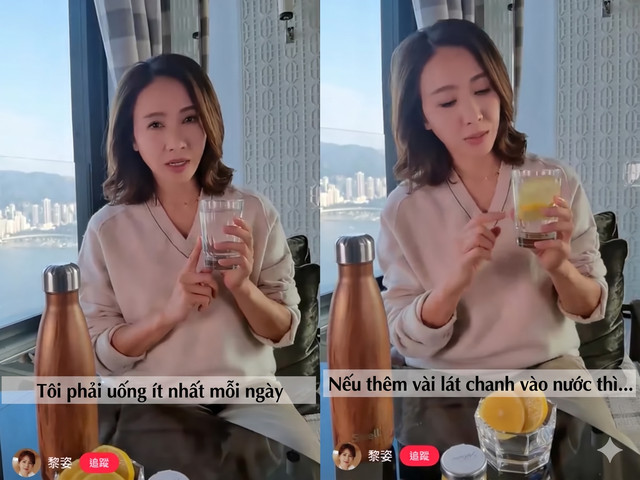 Phu nh&acirc;n h&agrave;o m&ocirc;n L&ecirc; Tư c&oacute; một b&iacute; quyết uống nước gi&uacute;p để giữ 