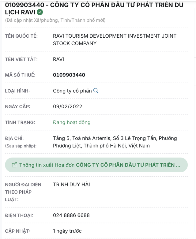 H&eacute; lộ &ocirc;ng tr&ugrave;m đứng sau c&ocirc;ng ty CP Đầu tư Ph&aacute;t triển du lịch Ravi lừa đảo - Ảnh 1.