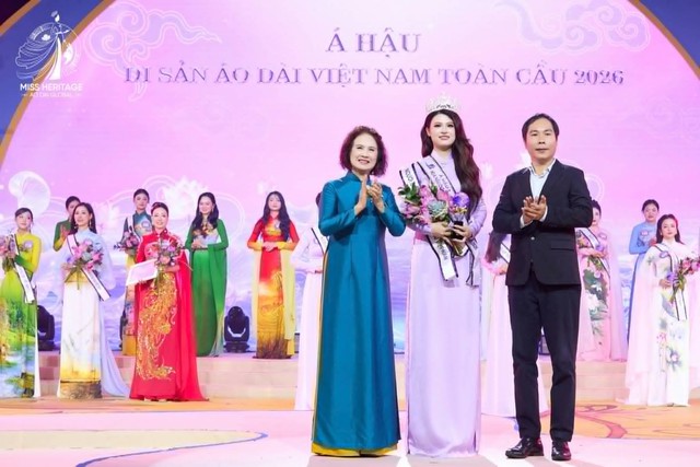 Dương Thị Khánh Linh đăng quang Á hậu 2 Hoa hậu Di sản Áo dài Việt Nam Toàn cầu 2026 - Ảnh 1.