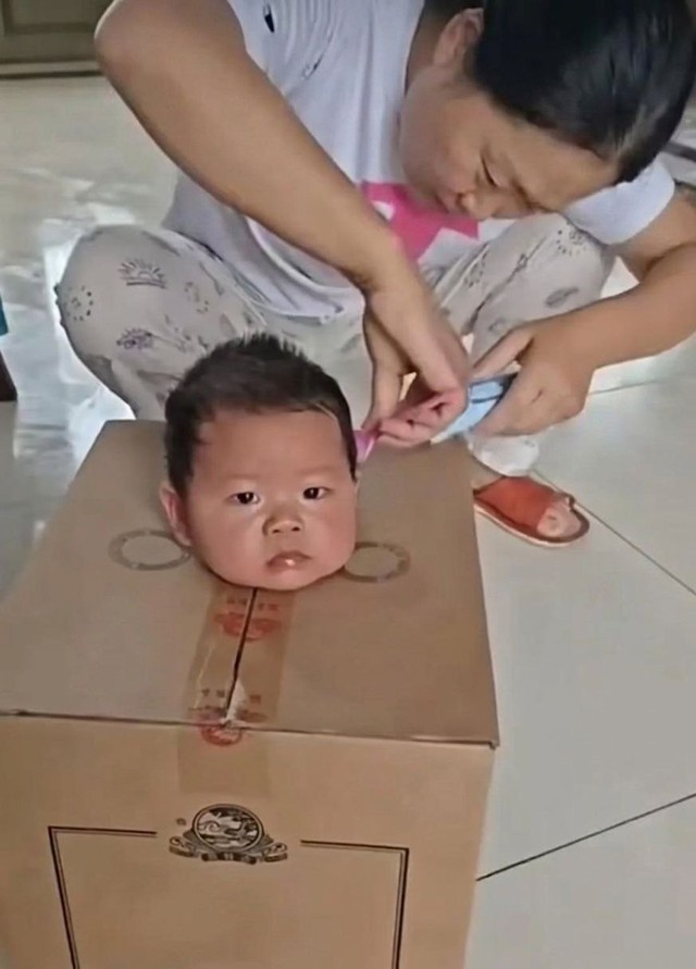 Bà nội tung tuyệt chiêu để cắt tóc cho 