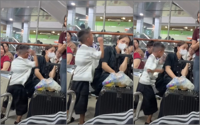 Đoạn clip cậu bé liên tục đánh mẹ bôm bốp ở bệnh viện đang viral: Nuông chiều độc hại hay sự bất lực của 1 người mẹ? - Ảnh 1.