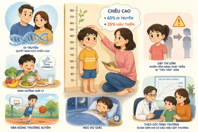 Bố mẹ đều thấp, con có cơ hội bứt phá chiều cao? - Ảnh 1.