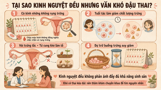 Kinh nguyệt đều chưa chắc dễ có thai: Đánh giá khả năng sinh sản cần nhìn vào những yếu tố này - Ảnh 1.