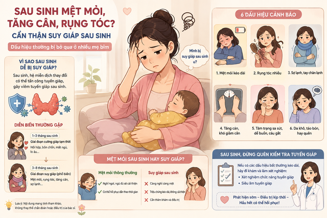 Sau sinh luôn mệt mỏi, tăng cân, rụng tóc: Cẩn thận với nguyên nhân không ngờ này - Ảnh 1.