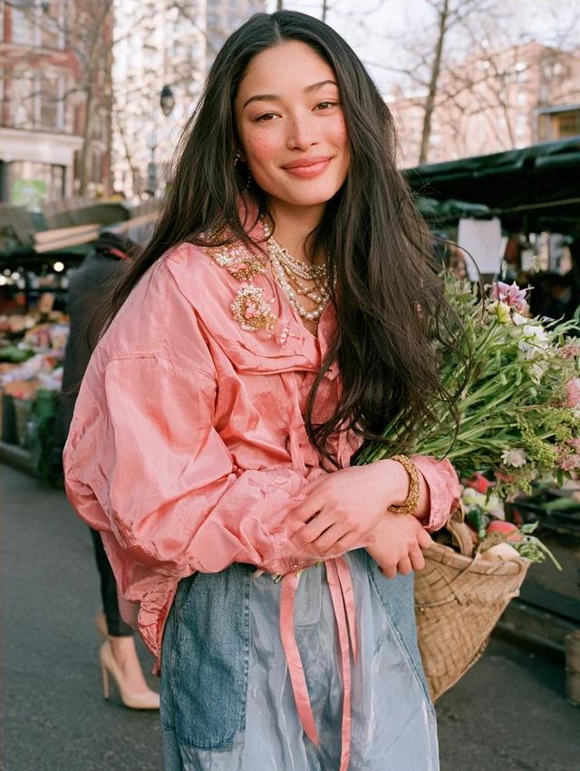 &Aacute;o hồng phấn phối quần xanh pastel: C&ocirc;ng thức mặc đẹp mềm mại m&agrave; kh&ocirc;ng &ldquo;b&aacute;nh b&egrave;o&rdquo; - Ảnh 1.