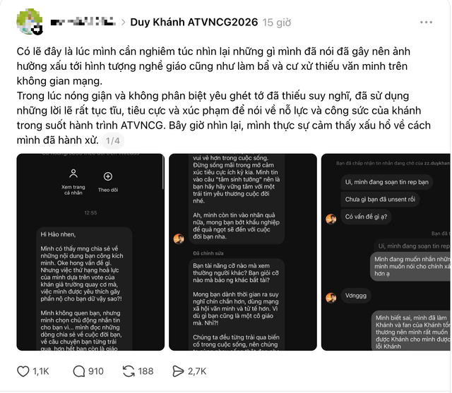 Từng công kích Duy Khánh sau
