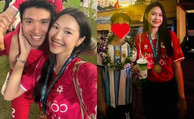 Do&atilde;n Hải My rạng rỡ b&ecirc;n Văn Hậu mừng v&ocirc; địch Si&ecirc;u c&uacute;p Quốc gia 2026 v&agrave; nghỉ lễ - Ảnh 1.