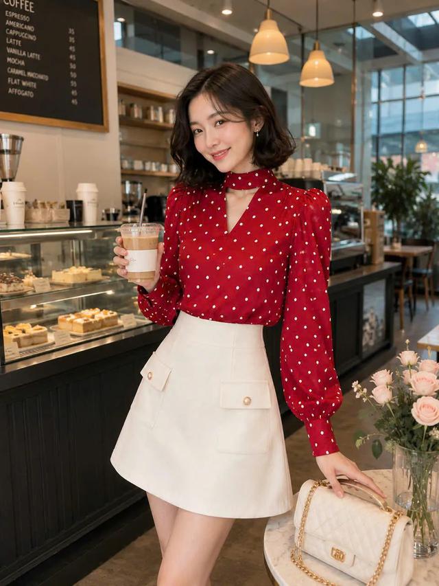 Áo chấm bi nâu và quần jeans ống loe: Công thức old money đầy hoài niệm cho mùa thu - Ảnh 9.