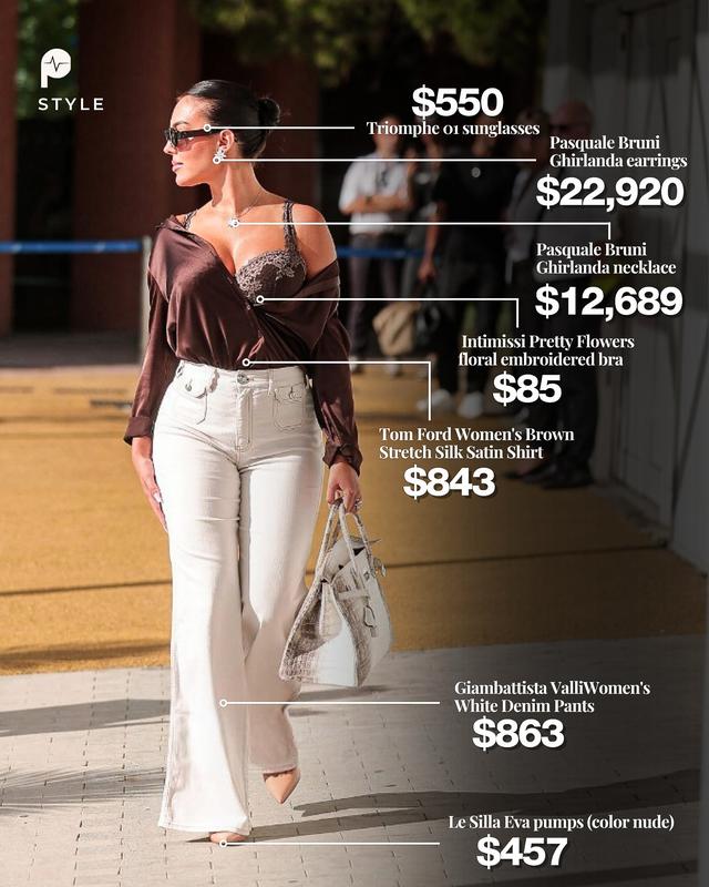B&oacute;c gi&aacute; outfit của Georgina Rodr&iacute;guez tại Venice: Nhẫn triệu đ&ocirc; v&agrave; nội y 2 triệu đồng - Ảnh 1.
