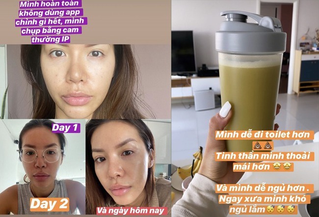 Học lỏm cách làm sinh tố, nước thanh lọc cơ thể của các chị đẹp trong showbiz Việt: Minh Tú sở hữu làn da căng mướt chỉ sau 3 ngày, Thanh Hằng và H'Hen Niê đều dùng chung loại nguyên liệu này - Ảnh 3.
