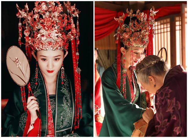 Triệu Lộ Tư mặc áo cô dâu giống hệt Triệu Lộ Dĩnh nhưng mặt bánh bao tròn xoe mới gây chú ý  - Ảnh 4.