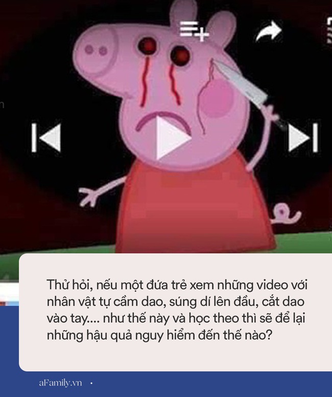 Điểm mặt loạt hình ảnh rùng rợn của nhân vật hoạt hình Peppa Pig trên Youtube: Gieo rắc ý định tự làm bản thân bị thương vào đầu trẻ? - Ảnh 8.