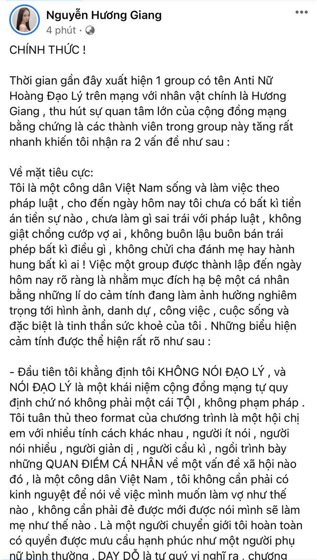 Hương Giang vừa viết tâm thư cảnh cáo, anti-fan liền đáp trả: “Tin rằng sau bài viết này nhóm anti sẽ có thêm nhiều thành viên mới” - Ảnh 3.