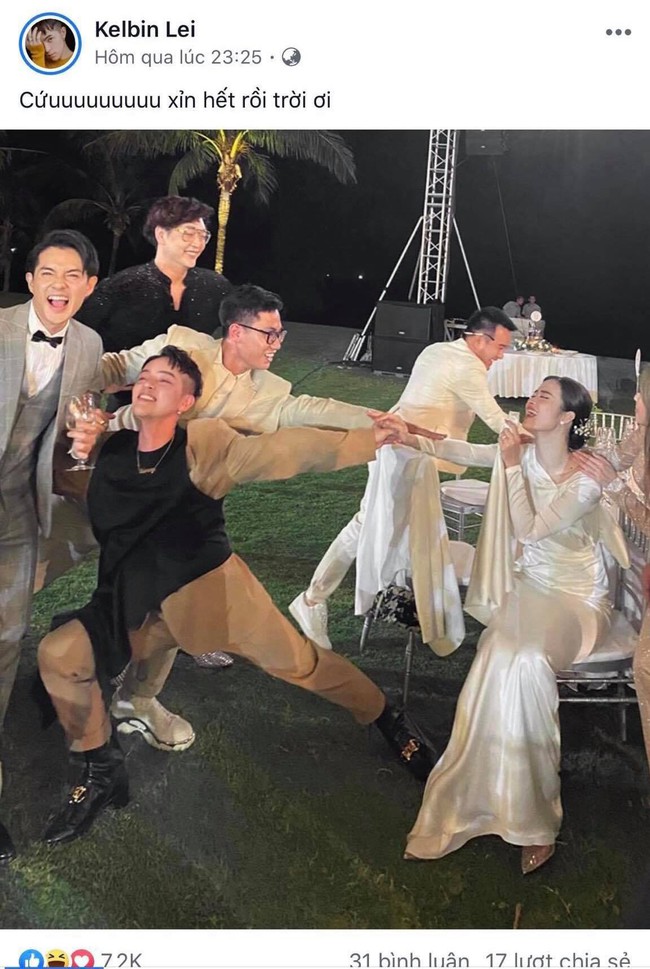 Dong Nhi posted a showbiz photo at the wedding of the century: Noo Phuoc Thinh had his face stained from crying, Minh Hang lost his image but the 