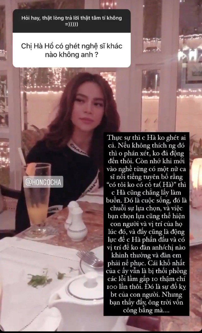 Bạn thân tiết lộ mối quan hệ của Hồ Ngọc Hà với những người "không ưa" trong showbiz, nhắc lại mâu thuẫn với 1 nghệ sĩ nổi tiếng trong quá khứ - Ảnh 1. Bạn thân tiết lộ mối quan hệ của Hồ Ngọc Hà với những người “không ưa” trong showbiz, nhắc lại mâu thuẫn với 1 nghệ sĩ nổi tiếng trong quá khứ Bạn thân tiết lộ mối quan hệ của Hồ Ngọc Hà với những người "không ưa" trong showbiz, nhắc lại mâu thuẫn với 1 nghệ sĩ nổi tiếng trong quá khứ - Ảnh 1. Bạn thân tiết lộ mối quan hệ của Hồ Ngọc Hà với những người “không ưa” trong showbiz, nhắc lại mâu thuẫn với 1 nghệ sĩ nổi tiếng trong quá khứ