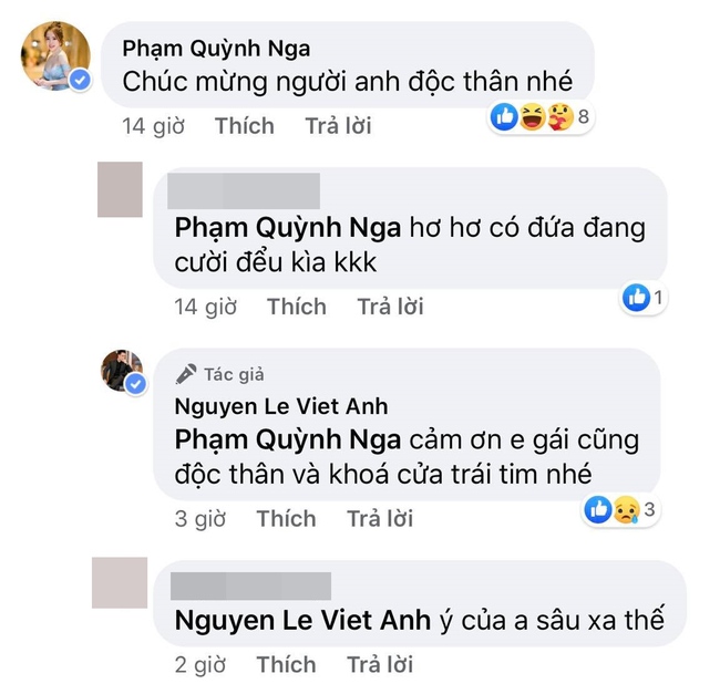 Việt Anh úp mở chuyện độc thân, &quot;bạn gái tin đồn&quot; Quỳnh Nga phản ứng luôn và ngay - Ảnh 3.
