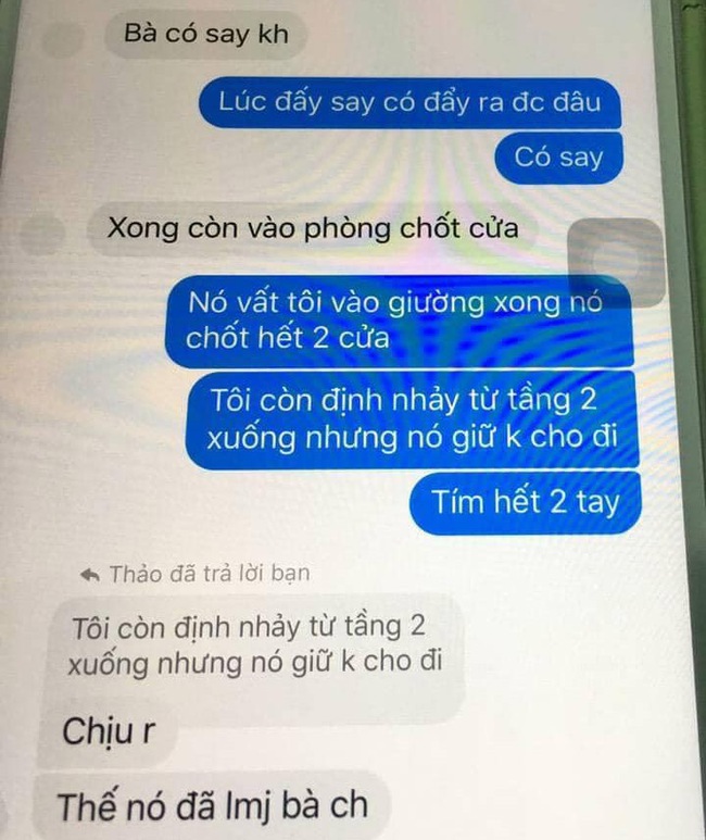 Tin nhăn được nạn nhân gửi cho bạn bè Tin nhăn được nạn nhân gửi cho bạn bè