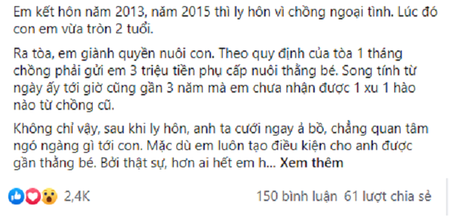 Vợ cũ tái hôn, chồng tuyên bố: `` Đừng để ai nuôi con cho tôi '' Nhưng tình huống bất ngờ phía sau khiến anh đứng ngồi không yên - Ảnh 1. Vợ cũ tái hôn, chồng tuyên bố: `` Đừng để ai nuôi con của tôi '' Nhưng tình huống bất ngờ phía sau khiến anh đứng ngồi không yên - Ảnh 1.