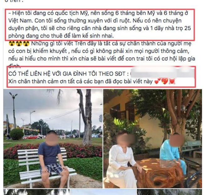 Mẹ Việt lên mạng đăng thông báo tuyển vợ cho con trai 30 tuổi bị tự kỷ: Nhiều tài khoản Facebook lợi dụng cơ hội, thêm thắt với mục đích xấu - Ảnh 3.