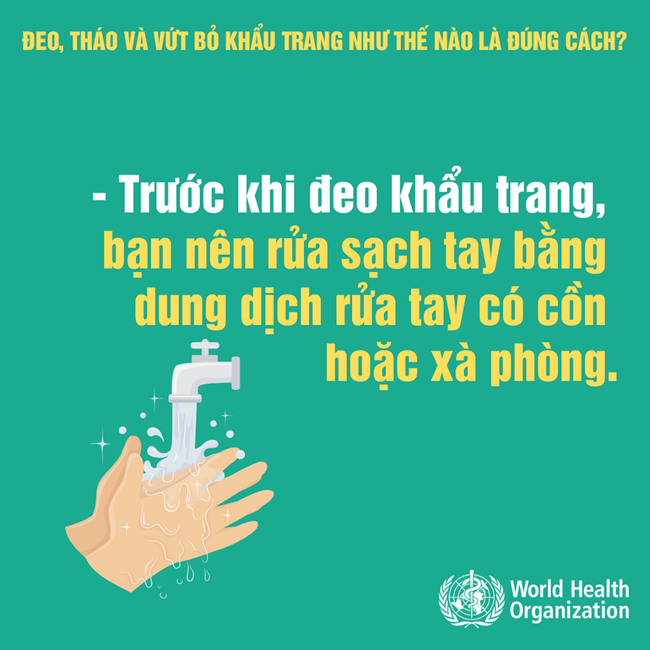 Mùa dịch Covid-19 cần đeo, tháo và vứt bỏ khẩu trang như thế nào? Hãy ghi nhớ khuyến cáo của WHO để làm đúng! - Ảnh 2.