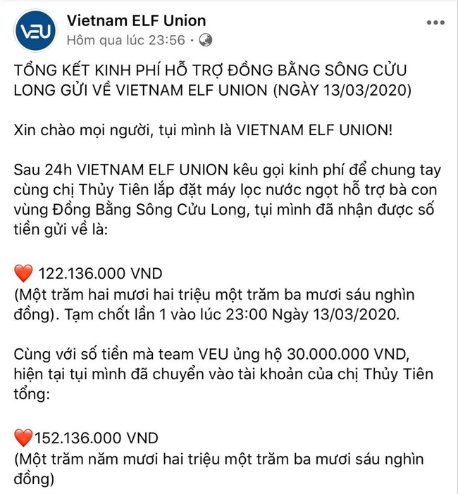 Thủy Tiên kêu gọi ủng hộ người dân miền Tây, fandom Kpop này liền chi ngay 152 triệu đồng   - Ảnh 2.