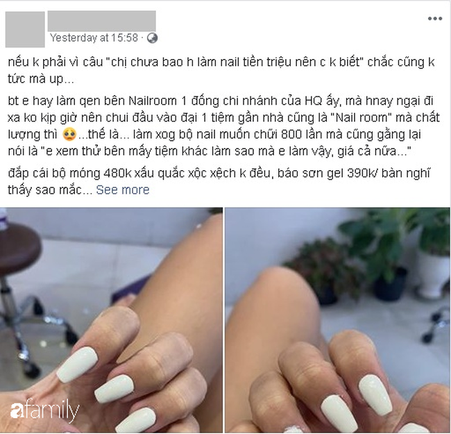 Đi làm nail hết 1 triệu đồng, cô gái nhận về kết quả xấu hơn tự sơn lại còn bị móc mỉa: &quot;Chắc chưa làm nail tiền triệu bao giờ&quot; - Ảnh 1.