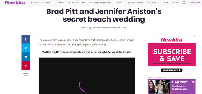 Được bạn bè ủng hộ, Brad Pitt và Jennifer Aniston tổ chức một đám cưới bí mật vô cùng lãng mạn trên biển? - Ảnh 1.