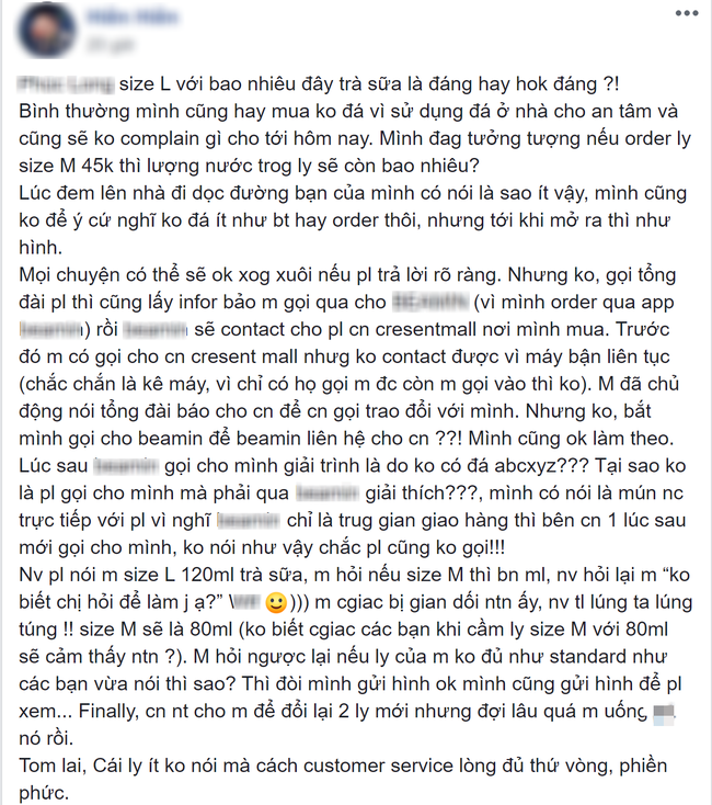 Mua trà sữa từ hãng có tiếng nhận được ít ngoài sức tưởng tượng, cô nàng bức xúc kể khổ lại bị dân mạng &quot;lên lớp&quot; không ngẩng được mặt - Ảnh 1.