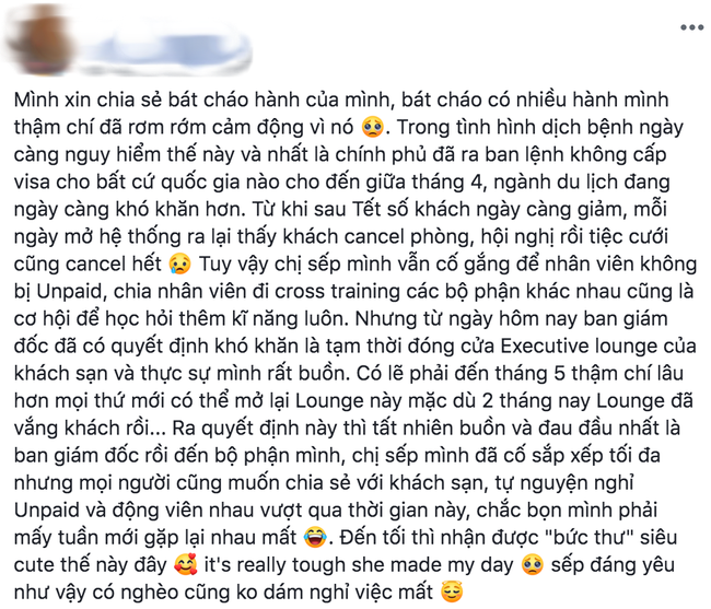 Nhân viên khách sạn nhận được bức thiệp vỏn vẹn 3 câu kèm 1 tấm ảnh từ sếp khiến cư dân mạng xem xong đều muốn chảy nước mắt  - Ảnh 1.