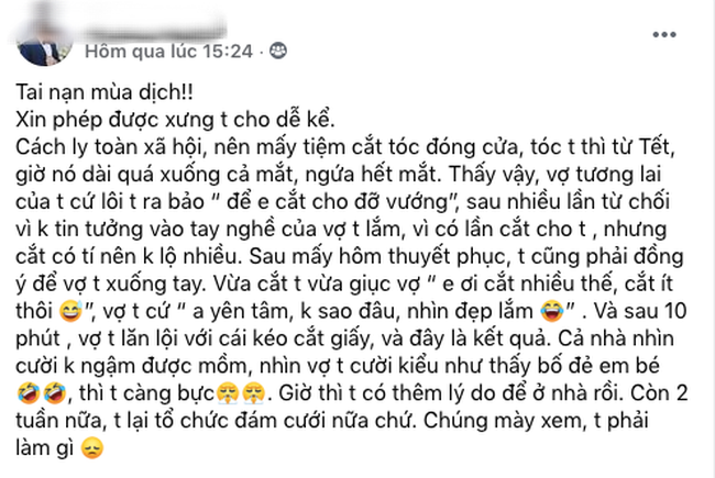 Nghỉ dịch Covid-19, các bà vợ mở luôn salon tại nhà, nhìn &quot;sản phẩm&quot; mà người cười, người khóc - Ảnh 1.