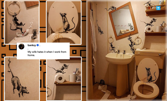 Hoạ sĩ làm việc tại nhà khiến vợ có một phen hốt hoảng vì tác phẩm nghệ thuật của mình trong nhà vệ sinh - Ảnh 1.