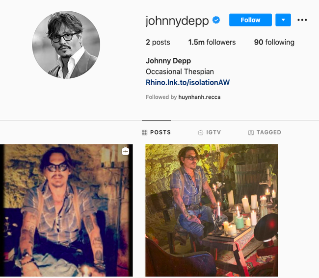 Johnny Depp tức tốc lập Instagram sau ồn ào Amber Heard bị lộ bằng chứng &quot;dẫn trai về nhà&quot;, còn chần chờ gì mà không follow? - Ảnh 1.