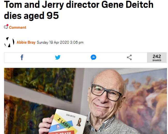 &quot;Cha đẻ&quot; của series phim hoạt hình đình đám Tom & Jerry qua đời tại nhà riêng ở tuổi 95 - Ảnh 1.