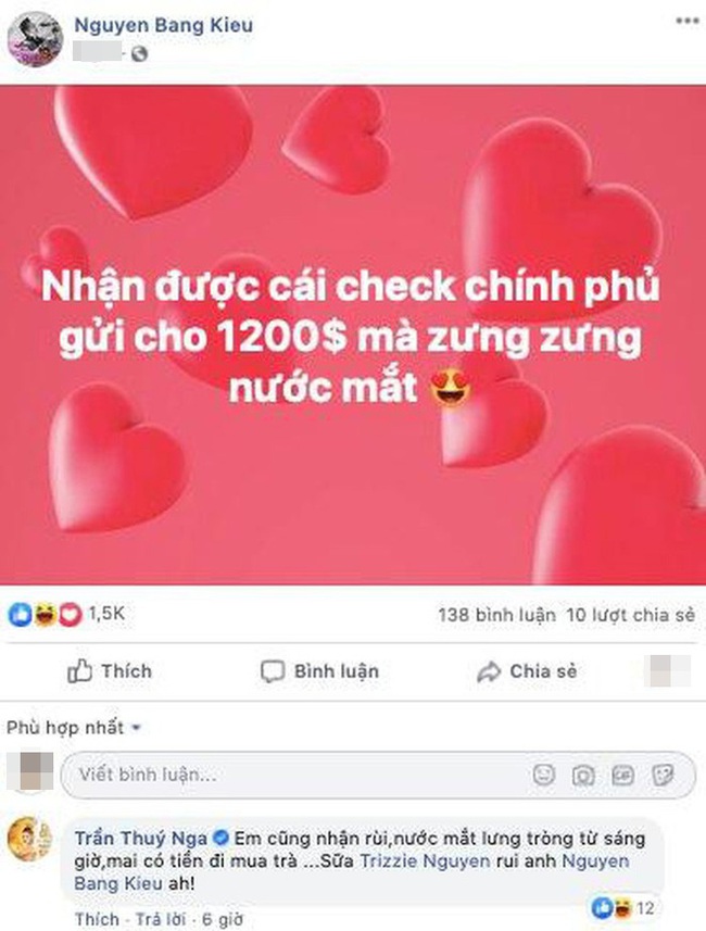 Danh hài Thúy Nga phân trần việc bị dân mạng chỉ trích khi nhận tiền trợ cấp của chính phủ Mỹ trong khi bản thân là nghệ sĩ - Ảnh 1.