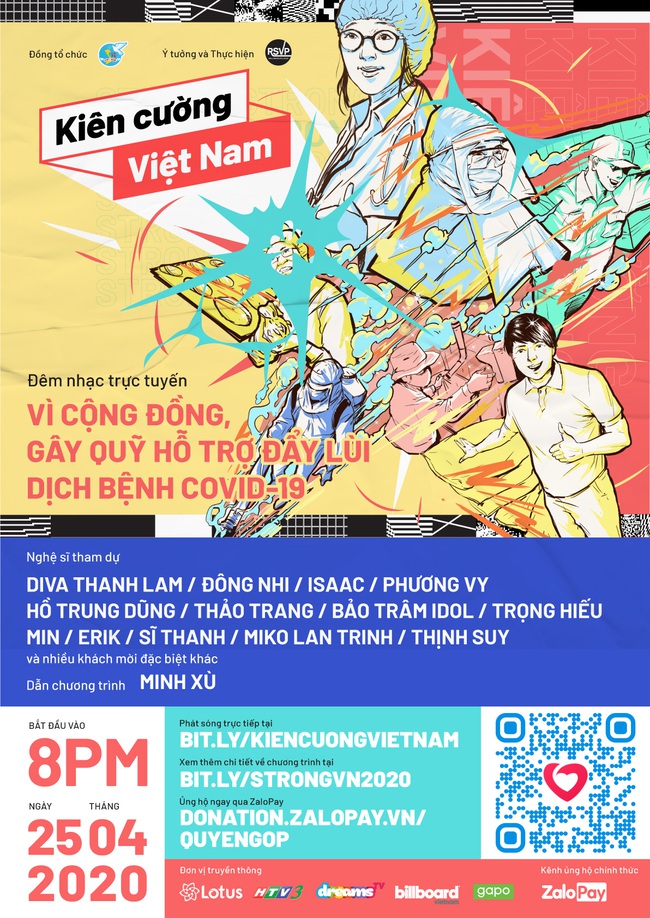 &quot;Kiên cường Việt Nam - Stay strong Vietnam&quot;: Lan tỏa tinh thần tích cực đẩy lùi Covid-19 với đêm nhạc trực tuyến cùng dàn sao khủng V-biz - Ảnh 1.