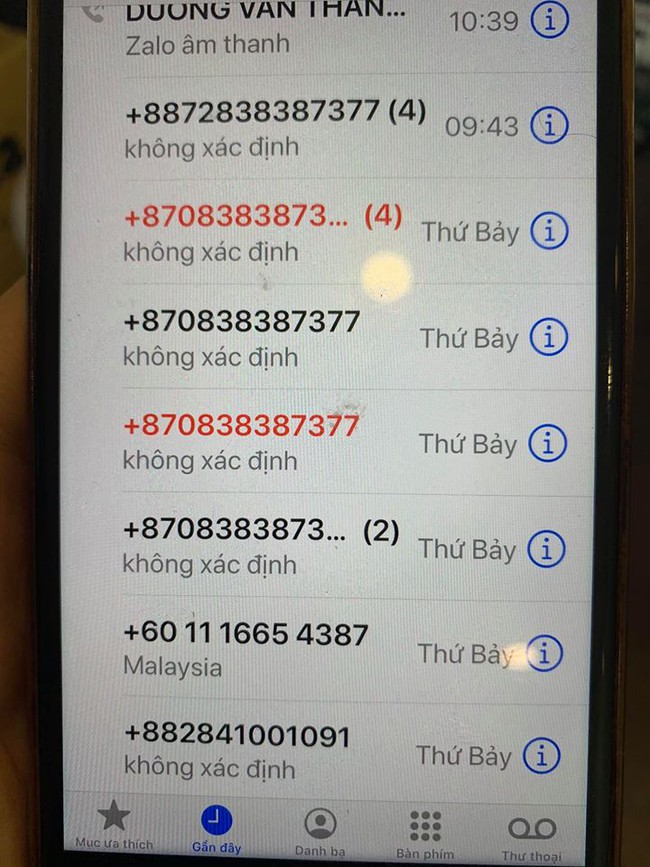 Những số điện thoại nặc danh
