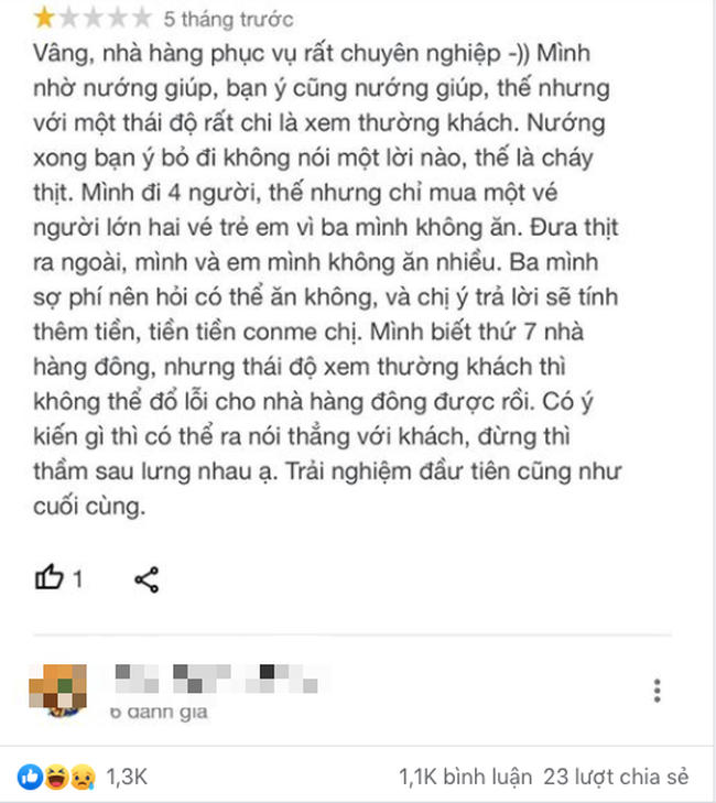 Cô gái đi ăn về review chê nhân viên phục vụ dở, nhưng lại để lộ 1 chi tiết khiến tình thế đảo ngược, bị dân mạng 