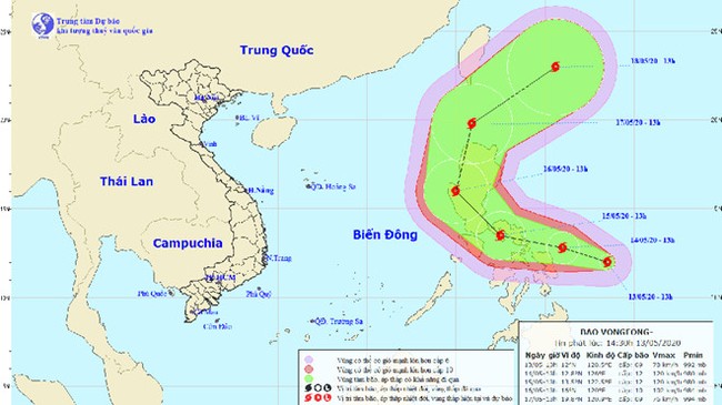 Cơn bão Vongfong giật cấp 11 đang tiến vào Biển Đông - Ảnh 1.