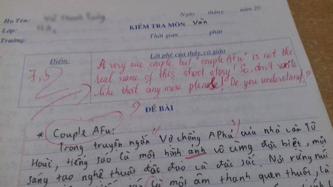 Kiểm tra Văn nhưng lại th&iacute;ch ch&ecirc;m tiếng Anh, nam sinh bị c&ocirc; gi&aacute;o "bật lại" một tr&agrave;ng, nh&igrave;n lời ph&ecirc; m&agrave; hết hồn - Ảnh 1.