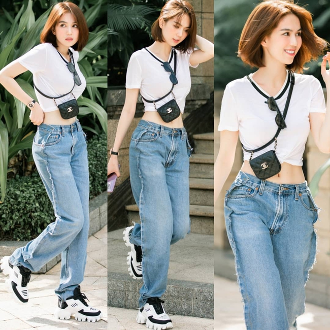 Cùng sở hữu vòng eo bé siêu thực và chăm diện crop top, Taeyeon luôn tinh tế còn Ngọc Trinh thì hên xui - Ảnh 5.