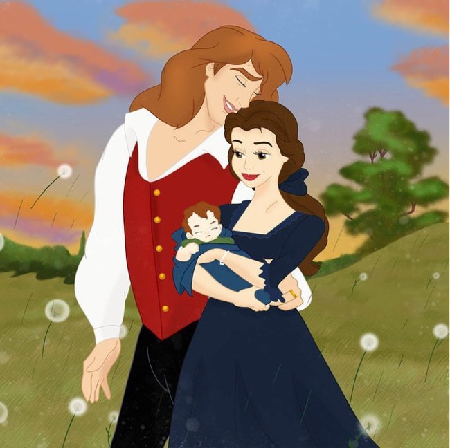 Khi 18 cặp đôi nổi tiếng của Disney khi có con, bộ tranh thu hút sự chú ý trên toàn thế giới - Ảnh 4.