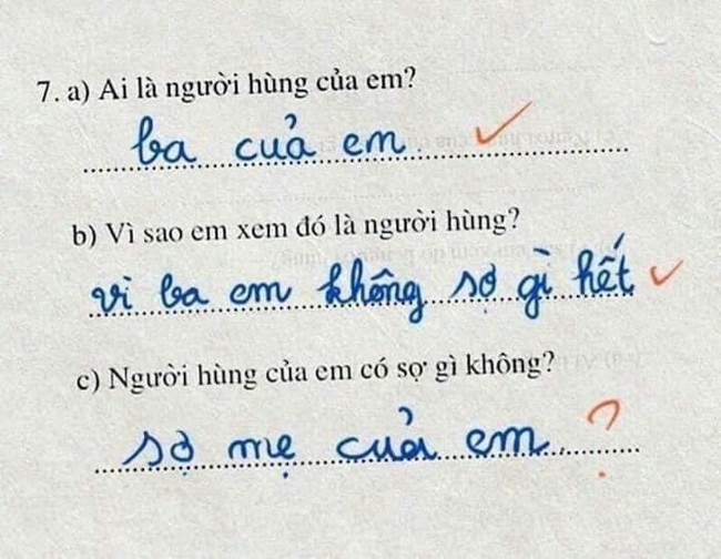 Khẳng định bố chính là người hùng vì không sợ cái gì, nhưng sau đó cậu bé tiết lộ chi tiết &quot;đập nhau chan chát&quot; mới hài hước - Ảnh 1.